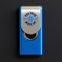 Micro drive themed pendrive mock up suitable for realistic pen drive mock up tech interface psd