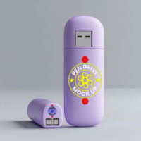 Pendrive mock up styled for branding use with isolated pen drive mock up data transfer design psd