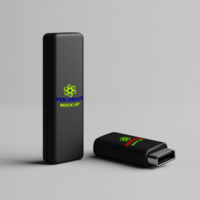 Dynamic usb pen drive mock up for branding and display using modern pendrive mock up device psd