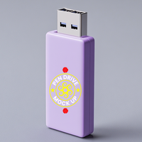 High quality pendrive mock up with photorealistic pen drive mock up layout for data branding psd