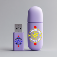 Portable pen drive mock up presentation psd