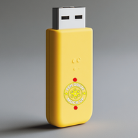 Editable layered funny pen drive mock up for digital branding with portable pendrive mock up showcase psd