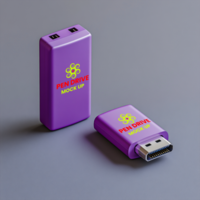 Pen drive mock up for storage branding featuring clear pendrive mock up display on white layout psd