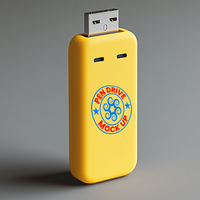 Showcase design with modern funny pen drive mock up highlighting strong pendrive mock up technology psd