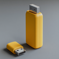 Elegant design pen drive mock up with functional pendrive mock up elements for hardware concept psd