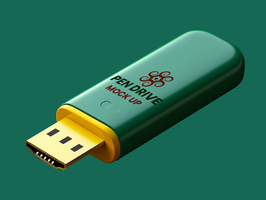 New age pen drive mock up for dynamic tech solutions created through trendy pen drive mock up psd