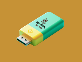 Bold pen drive mock up featuring micro storage innovation using modern pen drive mock up designs psd