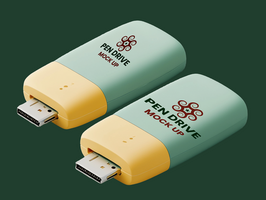 Luxurious pen drive mock up design offering wireless storage solutions with sleek pen drive mock up psd