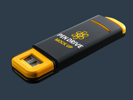 Innovative pen drive mock up representing the future of personal data with smart pen drive mock up psd
