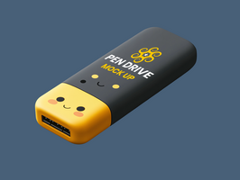 Artistic pen drive mock up crafted for a perfect connection and futuristic pen drive mock up formats psd