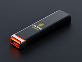 Trendy pen drive mock up offering perfect digital connection via futuristic pen drive mock up style psd