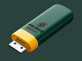 Compact pen drive mock up developed for portable digital solutions using creative pen drive mock up psd