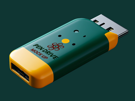 Contemporary pen drive mock up crafted for smart usb technology using clean pen drive mock up psd