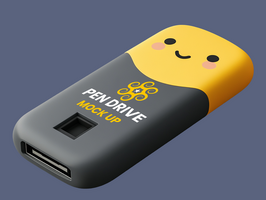 Refined pen drive mock up offering a seamless electronic plug and impressive pen drive mock up look psd