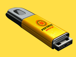 Powerful portable pen drive mock up capturing essential storage moments using smart pen drive mock up psd