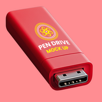 Eye catching pen drive mock up created for compact storage systems with beautiful pen drive mock up view psd