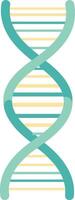 DNA double helix structure illustration with turquoise and yellow strands graphic design vector