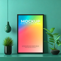 Interior Design Template with Empty Frame psd