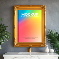 Blank Poster Frame in Realistic Setting psd