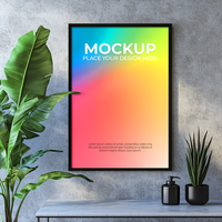 Artistic Blank Frame for Branding Display psd