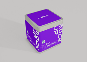 Tin Can Mockup Branding Display psd