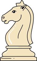 Chess knight piece icon illustration for board game strategy and tactics design vector