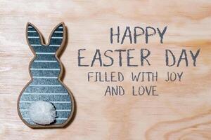 The rabbit is filled with joy and love photo