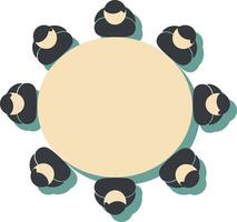 Business meeting teamwork collaboration round table overhead view illustration vector