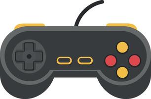 Retro style game controller with red and yellow buttons illustration vector