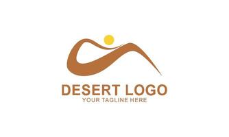 Desert Logo Design Template Sunset Silhouette vector