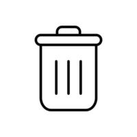 Trash Can Icon in Outline Style vector