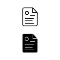 Document Icons Set, Outline and Solid Style. vector