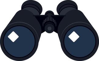 Binoculars front view black optical device for outdoor observation illustration vector