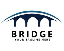 Modern Bridge Logo Design Template - Arch Bridge Icon for Business Branding vector