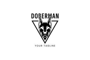 Stylish Doberman outline logo with sharp lines and bold attitude. Great for branding. vector