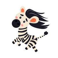 Flat design Zebra Character vector