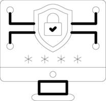 Security Modern Tech Icon vector