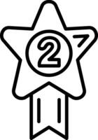 2nd Prize Playful Line Icon vector