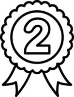 2nd Prize Gradient Style Icon vector