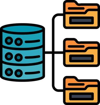 Database Rounded Line Illustration vector