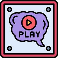 Play Outlined App Visual vector