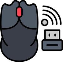 Wireless Mouse Playful Line Icon vector