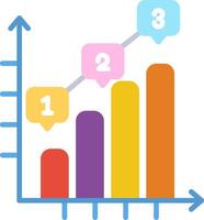 Bar Chart Rounded Line Illustration vector