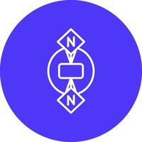 Many To Many Functional Icon Art vector