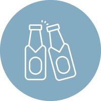 Beer Bottle Monochrome UI Visual vector