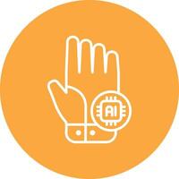 Robot Hand Dark Theme Element vector