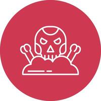 Skull Minimal Outline Artwork vector
