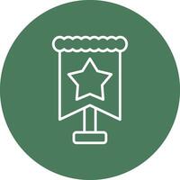 Flag Pole 3D Styled Symbol vector
