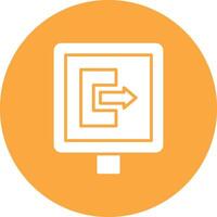 Exit Door Clean Grid Icon vector