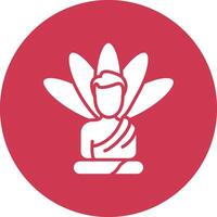 Meditation Shadowed Icon Style vector